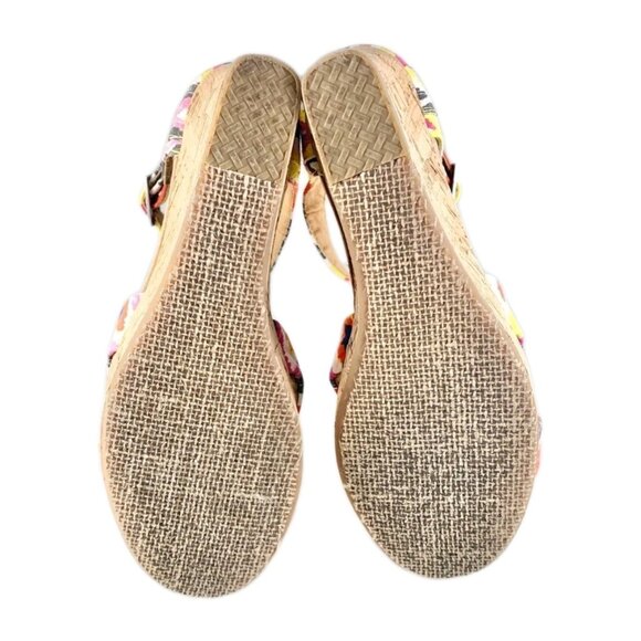 Toms Womens Sienna Cork Wedge Sandals Size 8.5 Multicolor Ikat Aztec Boho Summer - Picture 7 of 8